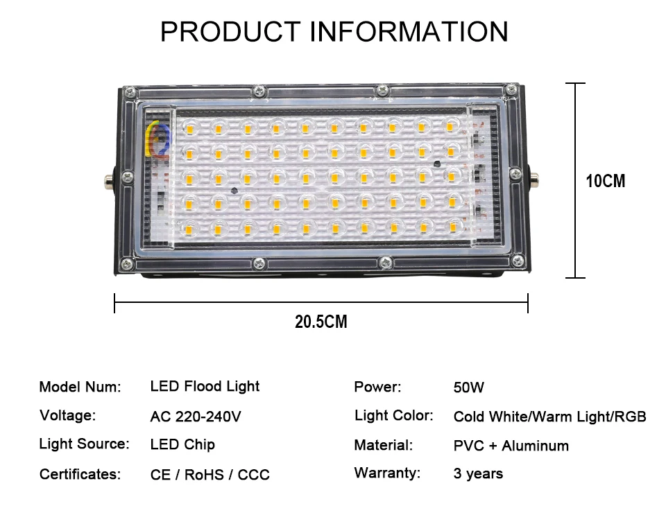 Светодиодный прожектор светильник 50W 220V 240V Светодиодный прожектор светильник RGB IP65 Водонепроницаемый сад уличный фонарь отражатель Светодиодный точечный светильник на открытом воздухе светильник Инж