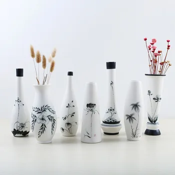 

Creative Art Printed Pattern Ceramic Artificial Flower Vase Home Decoration Ornaments Dried Flowers Crafts Room Decorative Vases