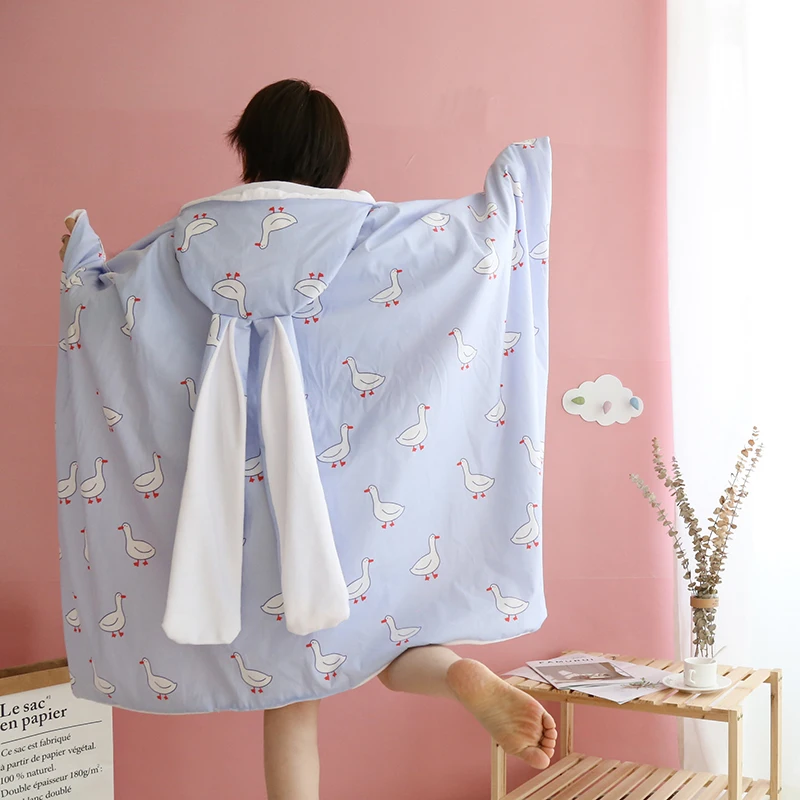 -SM-01-01 Переносное одеяло с капюшоном, милые одеяла Коралловые, бархатные, теплое покрывало, одеяло для детей и взрослых, рождественские подарки, 1 шт.# s - Цвет: -SM-01-01