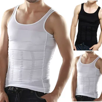 

2019 Men Slimming Body Shaper Tummy Shapewear Fat Burning Vest Modeling Underwear Corset Waist Trainer Muscle Girdle Shirt
