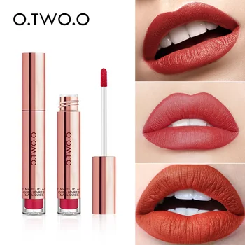 

O.TWO.O Matte Lipstick Liquid Waterproof Long Lasting Velvet Lip Gloss Makeup Smooth Pigment Lip Tint Red Lips Cosmetics