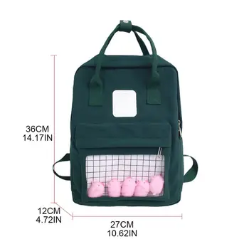 

Cute Cartoon Rucksack Canvas Backpack Students Schoolbag Daypack for Teenager 517D