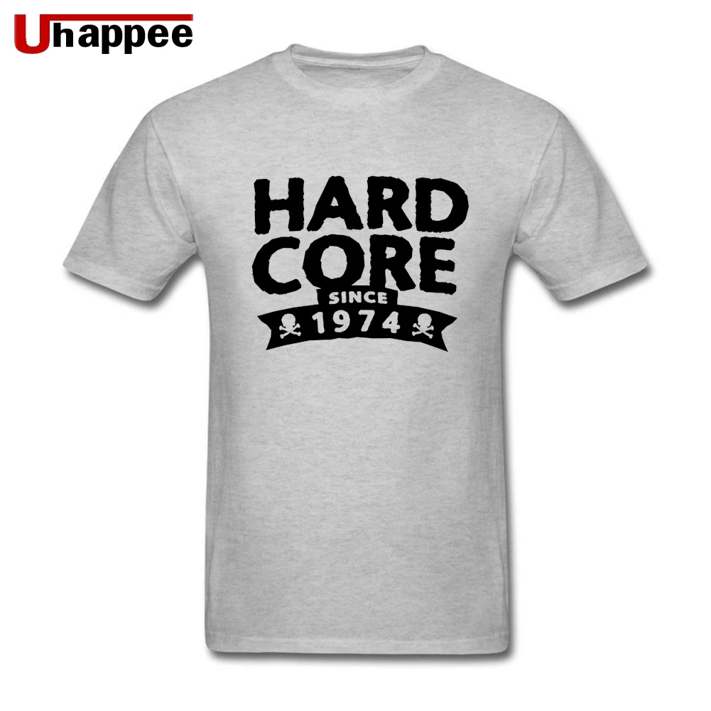 Hardcore since 1974 Birthday Shirt Tees Shirts Mens Vintage Looking Tee Round Neck Low Price Brand T-Shirt | Мужская одежда