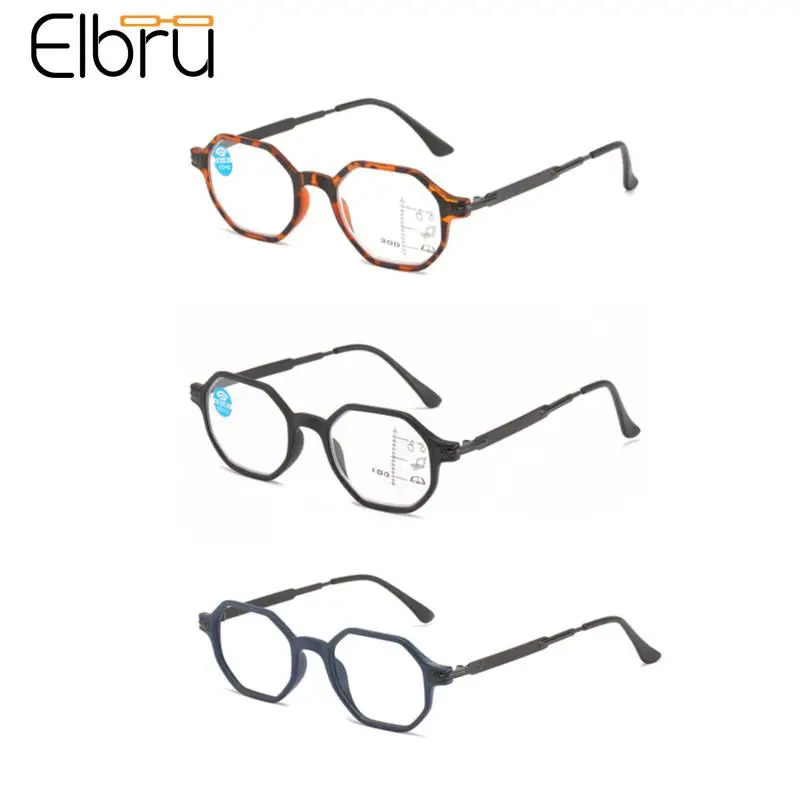 

Очки Elbru для чтения с защитой от голубого спектра, унисекс, многофокальные, прогрессивные, при близорукости и дальнозоркости, с сисветильник, для чтения