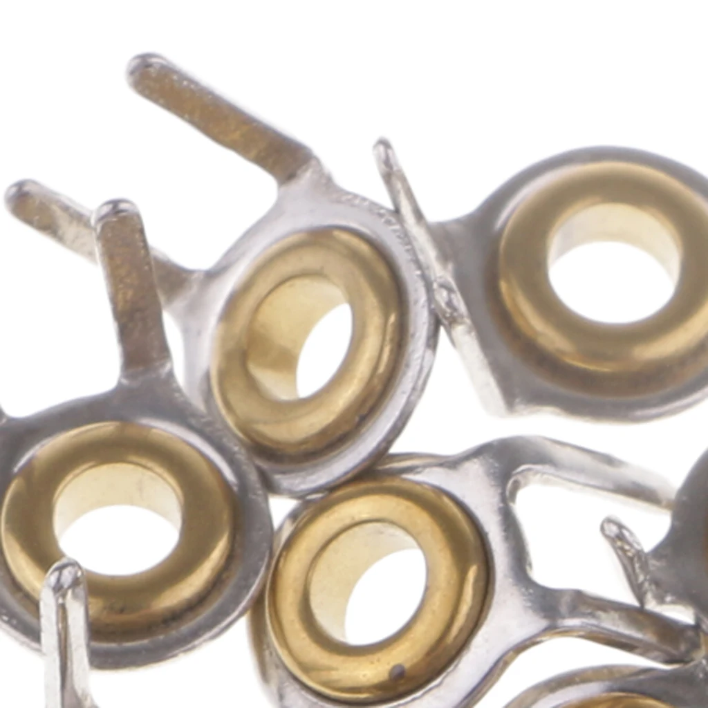 10 Pieces Stainless Steel Double Leg Fishing Rod Guides Tips Ring Repair Kit Inner Diameter 2mm DIY Rod Building Accessories