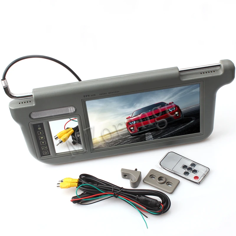 MIZIAUTO 1 шт. сенсорный 9 дюймов Автомобильный солнцезащитный козырек монитор DVD/tv медиа экран пульт дистанционного управления серый левый или правый видео вход