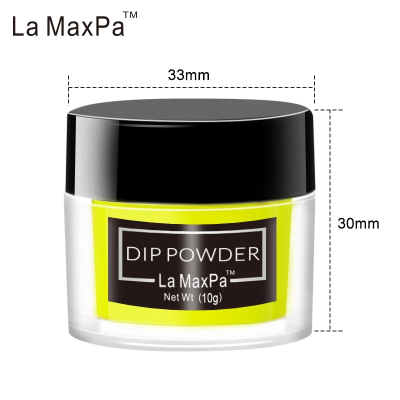 La MaxPa яркий неоновый окунающий порошок 10 грамм нет необходимости УФ светильник порошок неонового пигмента более сильная неоновая пудра окунание дизайн ногтей