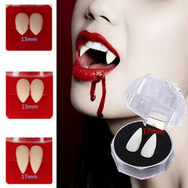 

2Pcs Halloween Cosplay Dentures Zombie Vampire Teeth Ghost Devil Fangs Props Costume Party Horrific Fun Tooth Clown