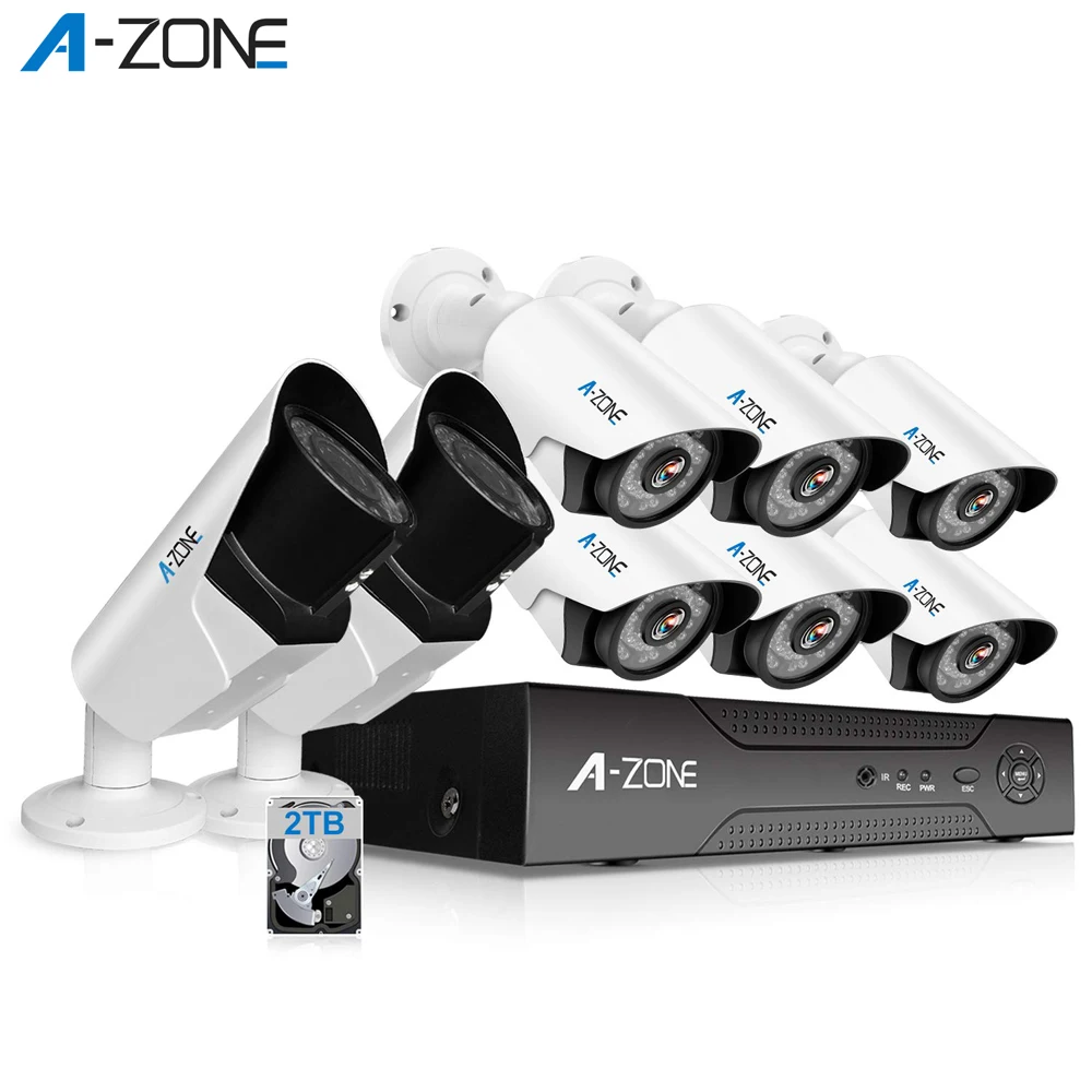 A-ZONE 8Ch AHD1080P CCTV система камер домашней безопасности DVR ночного видения уличный