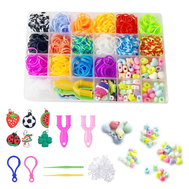 600 Pcs Refill Loom Rubber Bands Bracelet for Kids or Hair Rainbow Rubber  Loom Bands Make Woven Bracelet DIY Toys Christmas Gift - AliExpress