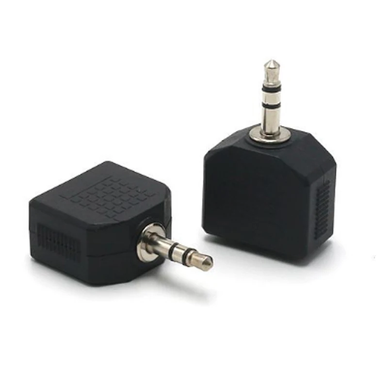 100pcs 1 to 2 Double Earphone Headphone Y Splitter Cable Cord Adapter Plug For computer for Mobile phone for MP3 MP4 3 5mm Jack