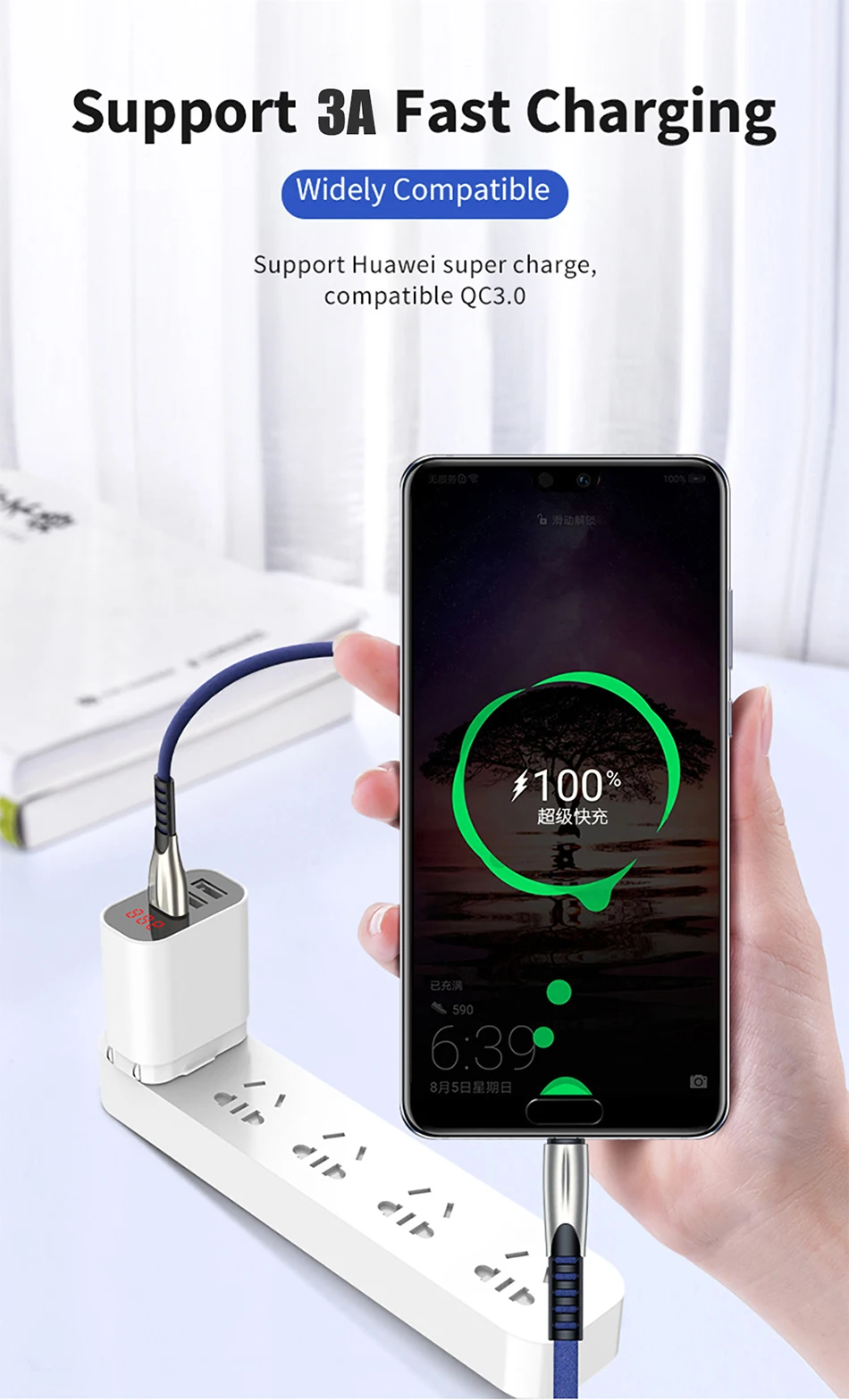 Micro USB кабель 3.0A Быстрая зарядка Microusb зарядное устройство шнур для samsung S7 S6 J7 Xiaomi Redmi Note 5 4 планшет Android, телефон кабели