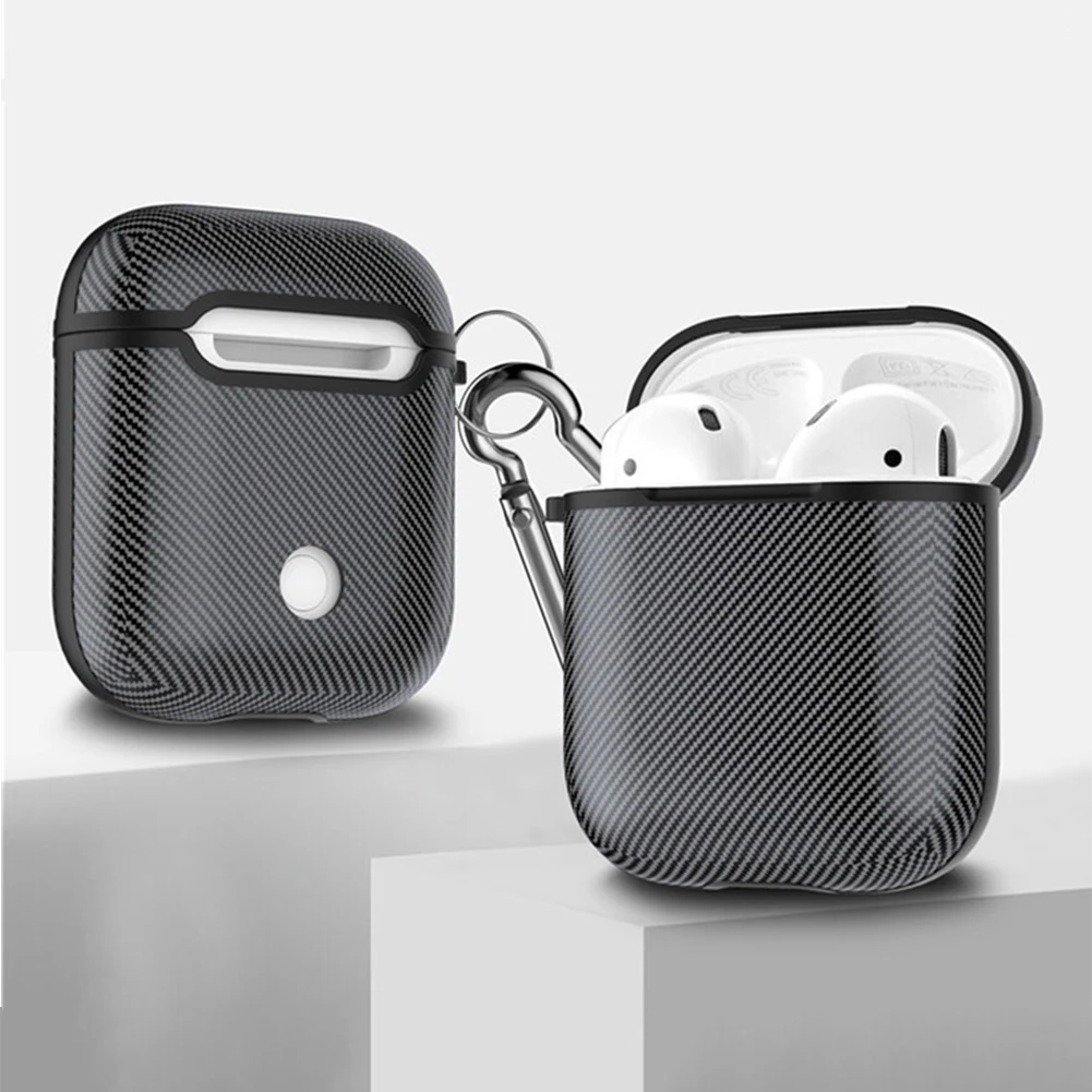 Силиконовый чехол для наушников из углеродного волокна Apple AirPods 1 2 Пылезащитная
