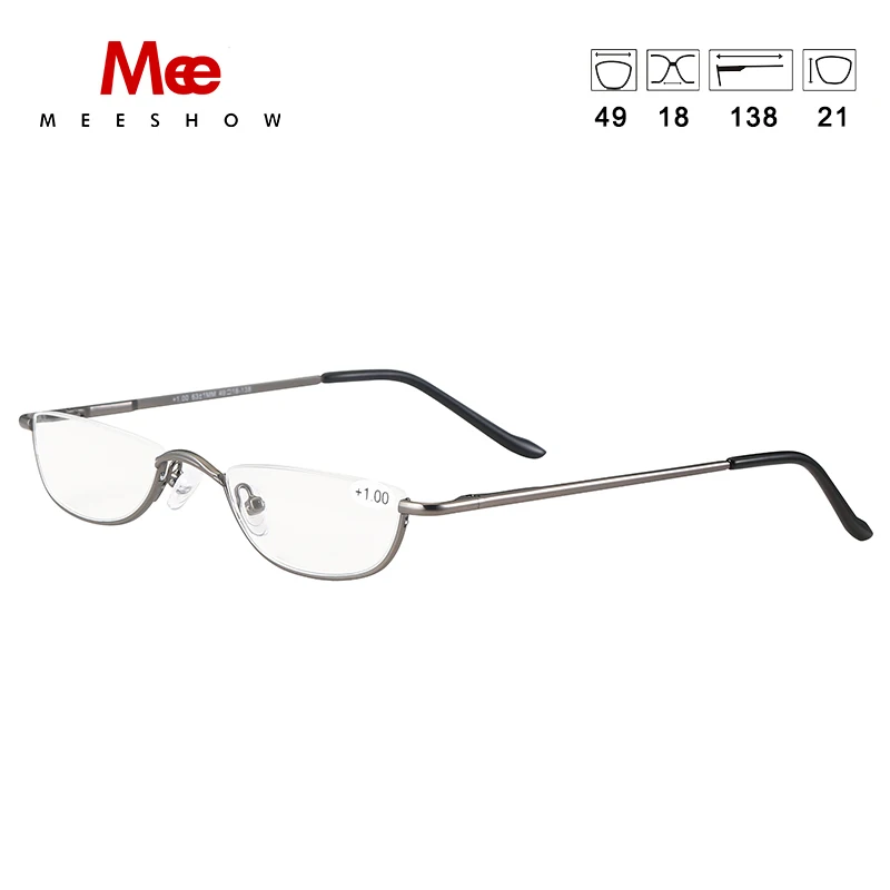 Очки для чтения из нержавеющей стали, мужские 1,75, женские высококачественные очки для глаз, металлическая полуоправа, оптическая оправа T0340+ 2,25 1,25+ 4