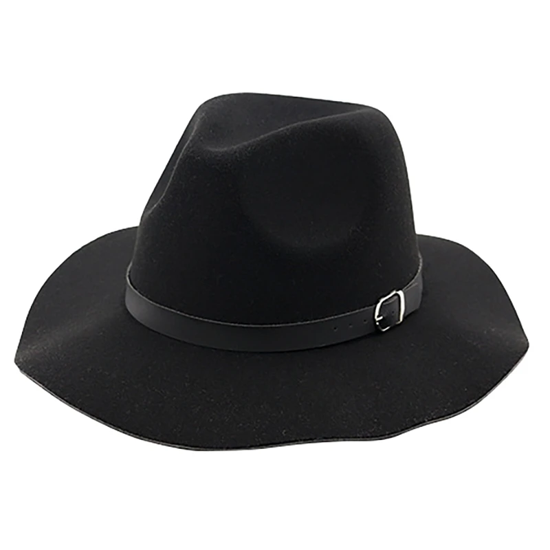 Шапка международная торговля Классическая британская ретро джазовая шляпа шерстяная шляпа волнистая гофрированная большая шляпа сбоку модная женская шляпа многоцветная на выбор