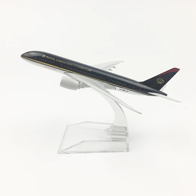 Модель самолета 16 см авиакомпании модель Боинг 787 Королевский иорданский B787 из