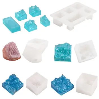 

5Pcs/Set Mountain Peak Silicone Molds Rectangle Resin Molds for Making Necklaces Pendants/ Micro Landscape Decoration DIY Tool