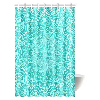

Abstract Shower Curtain Paisley Medallion Mandala Decor, Hippie Boho Bohemian Decorations Geometric Fabric Bathroom Shower