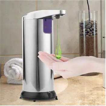 

250ml Stainless Steel Automatic Soap Dispenser Handsfree Automatic IR Smart Sensor Touchless Soap Liquid Dispenser