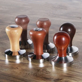 

Coffee Powder Presser with Wooden Handle Eco-friendly Refillable Threaded Cloth Coffee Machine Powder Hammer Tamper Tool Homeuse