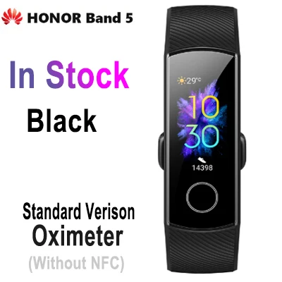 huawei Honor Band 5 умный браслет NFC Оксиметр крови кислород сенсорный экран плавучий ход обнаружения трекер-сна для сердечного ритма - Цвет: Black
