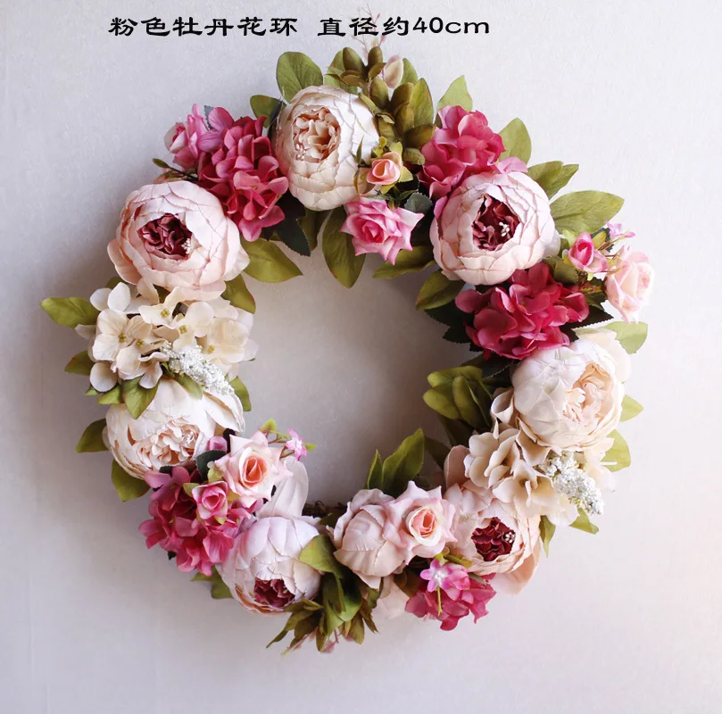 

Simulation christmas wreathes decorations for home door decoration floral wreath christmas garland flower leis Wedding wreath