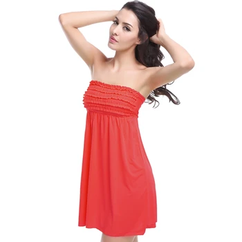 

New Arrival Mini Ruffled Top Tied Back Feminine Beach Dress Hot Sexy Bathing Suit Cover Ups