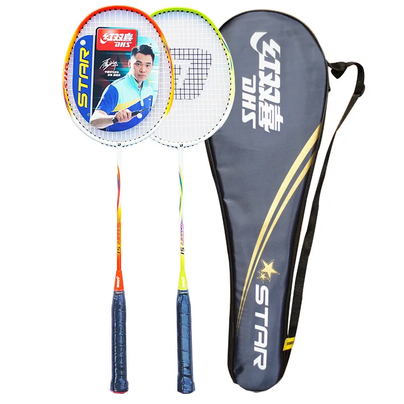 

DHS badminton racket pair 2 sets of men and women beginner training pair couple family models STAR series