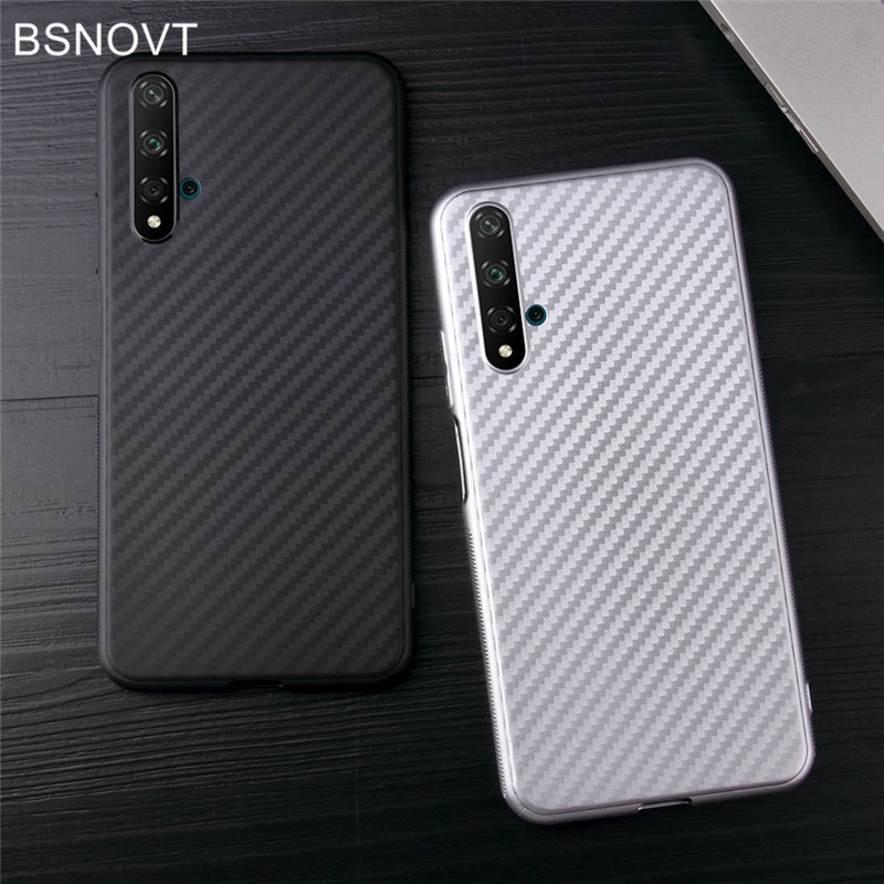Чехол для Huawei Nova 5T мягкий силиконовый тонкий противоударный чехол-бампер из ТПУ