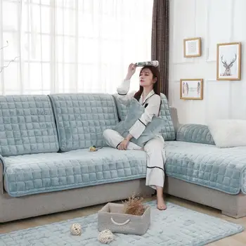 

Slow Tree Thicken Plush Fabric Sofa Cover Lace Slip Resistant Slipcover Seat Style Couch Cover Sofa Towel for Living Room