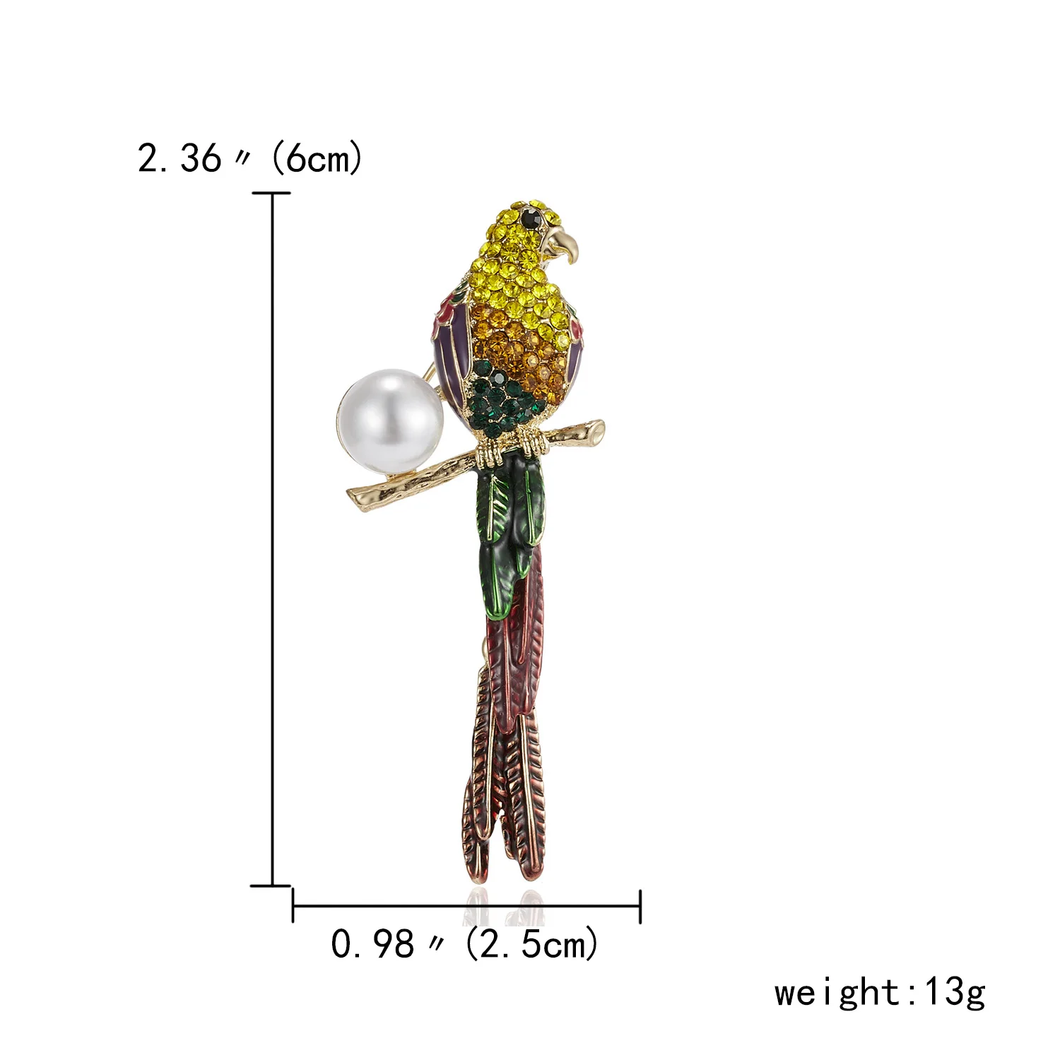Ринху эмалевый попугай птица брошь булавки для женщин горный хрусталь животное птица Броши Одежда значок для шарфа шпильки ювелирный подарок - Окраска металла: parrot