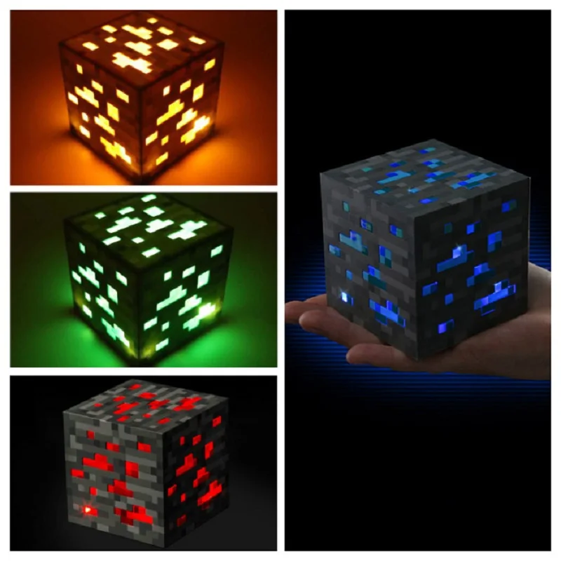 

Game MC Light Up Toys Redstone Ore Square Night LED Figure Toys Light Up Children Room Action Toys Chirstmas Party Gifts
