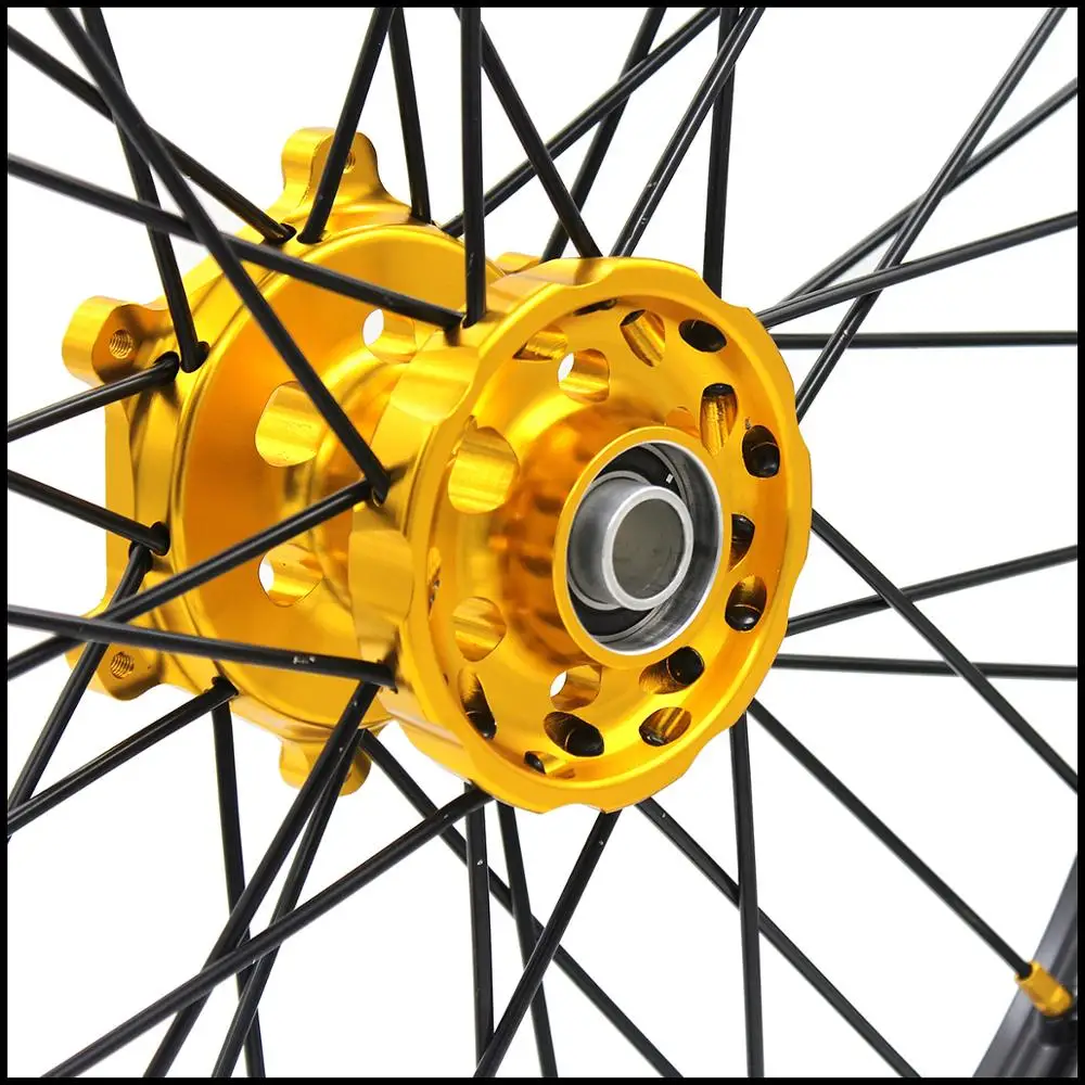 21/18 Мотоцикл обода порванные Enduro колеса Набор для SUZUKI RM125 RM250 1996 2000 золотые соска