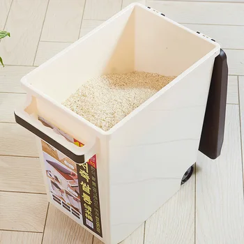 

18Kg Rice Storage Box Sealed Moisture-proof Large Capacity Grain Flour Container Kitchen Rice Storage Box Flip Cover 30L