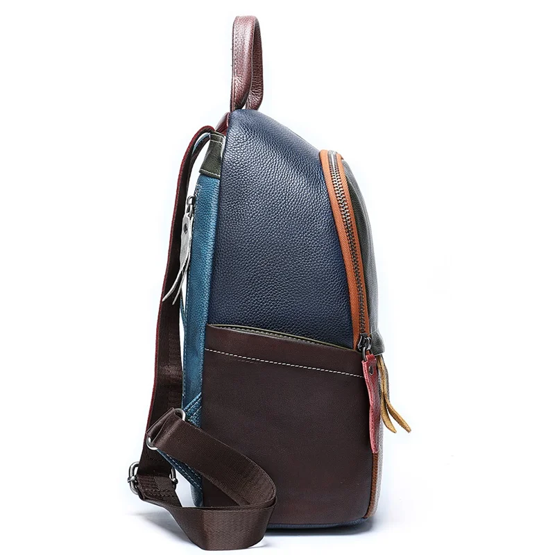 Женский кожаный рюкзак WESTAL, рюкзаки для ноутбука, большие рюкзаки для путешествий, школьный винтажный рюкзак в стиле пэчворк, Женская Натуральная кожа 063