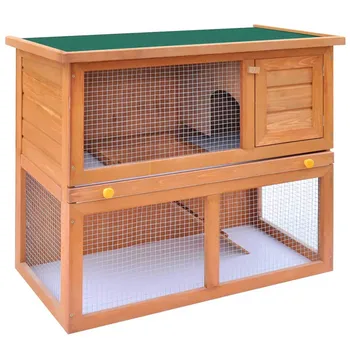 

Rabbit Hutch Weather Resistant Rabbit Cage With Non-slip Ramp Sturdy Durable Pet House Exercise Training Space 90 X 45 X 80 Cm