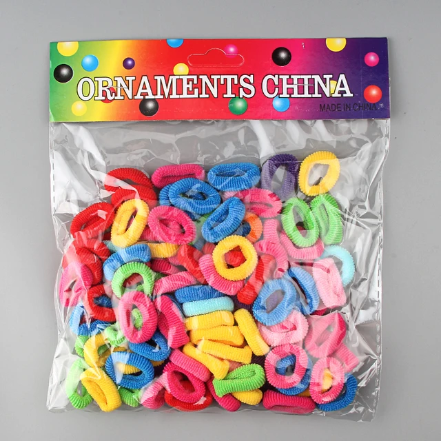 100pcs 2cm Mini Hairbands for Children Scrunchy Elastic Hair Bands Girls color Rubber Bands Hair Accessories Headbands Headwear style-2