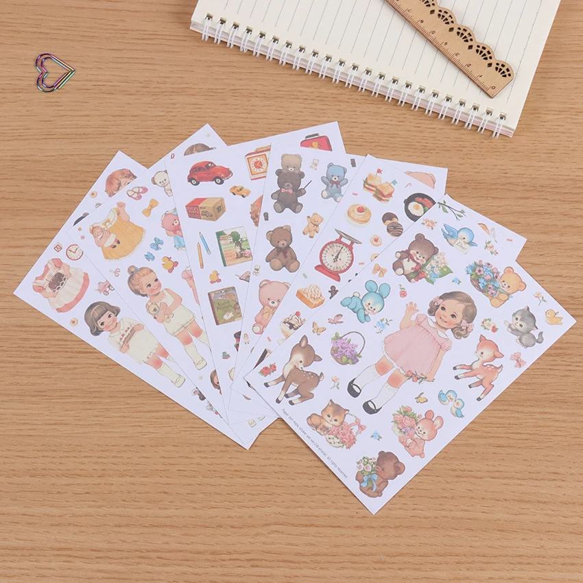 6 листов/набор наклейки на одежду для кукол и девочек|stickers clothes|stickers stickersstickers girl |