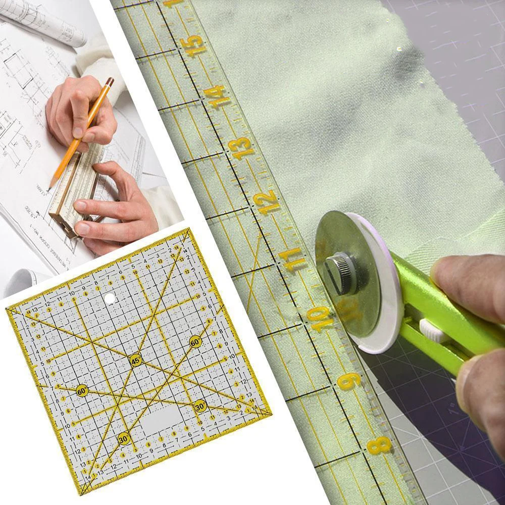 

New Ruler Quilting Sewing Patchwork Tool Tailor Cutting Ruler Template Tool Supplies Home DIY Sewing Accessories 15*15cm