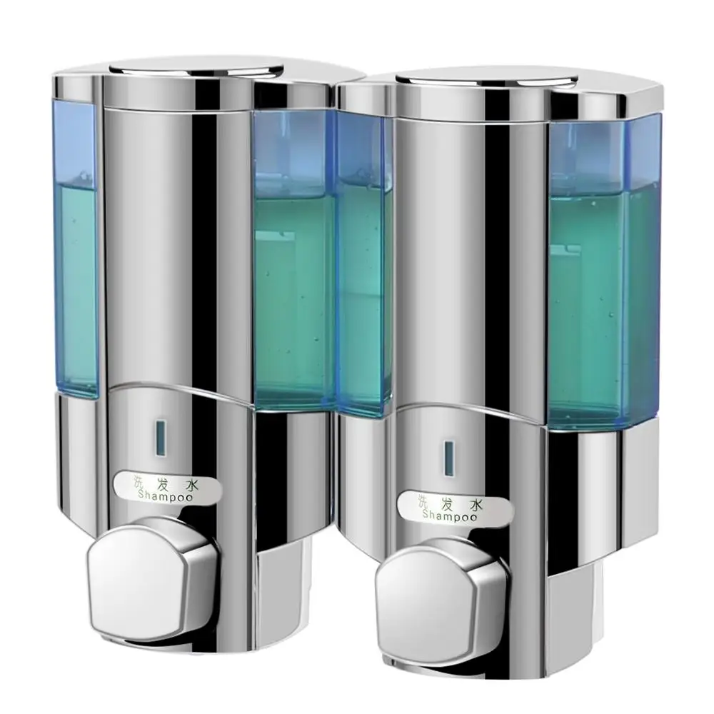SVAVO дозатор шампуня настенный бытовой двойной дозатор мыла шампунь гель жидкие контейнеры для ванной комнаты - Цвет: Chrome
