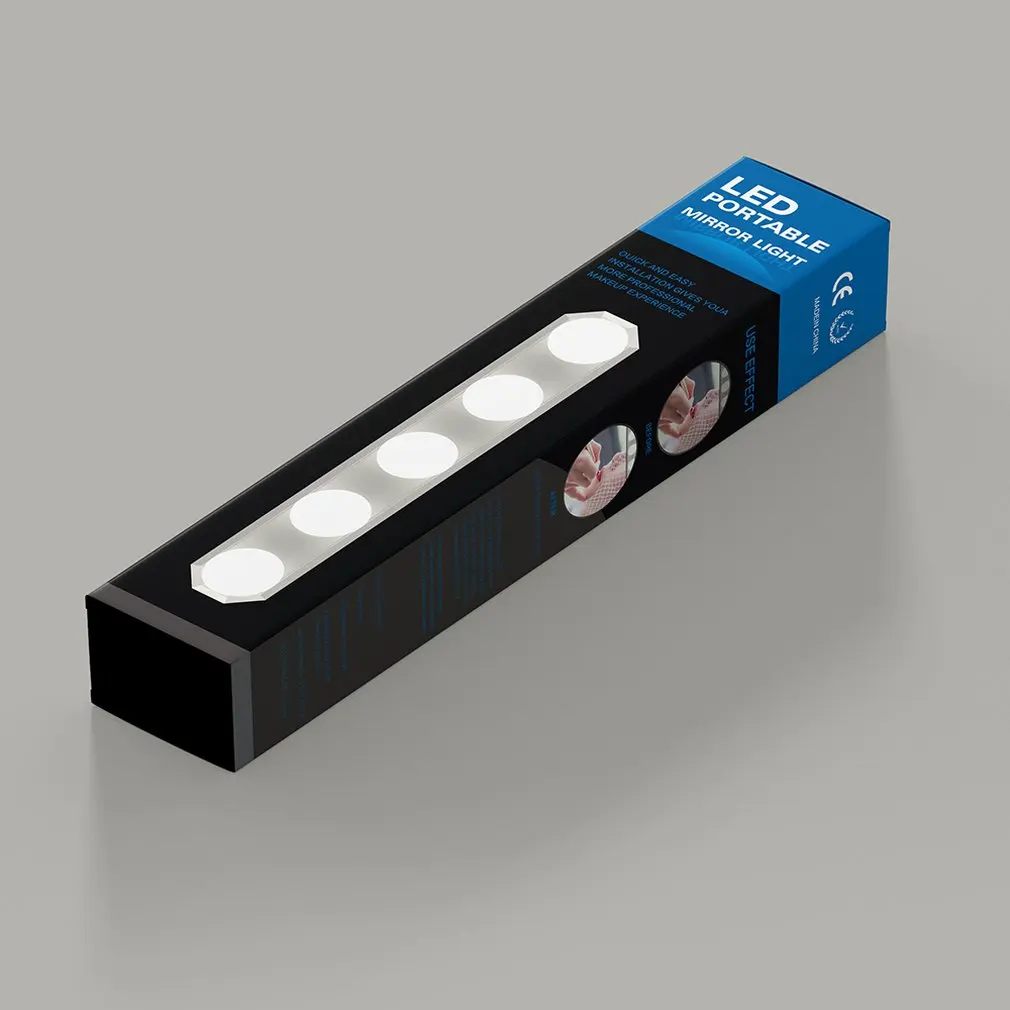5 Licht Make-Up Spiegel Make-Up Spiegel Led-Lamp Licht Kit Helderheid Instelbaar Licht Make-Up Spiegel Cosmetisch Licht