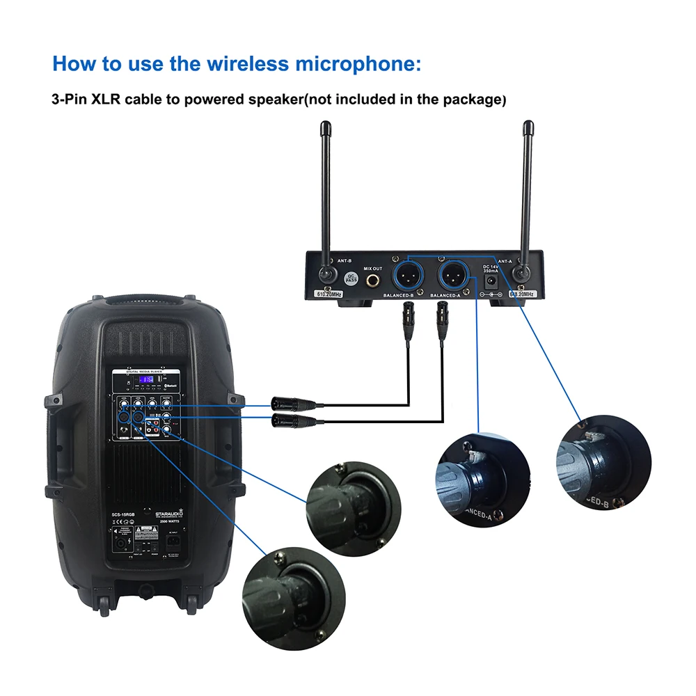 2ch wireless mics for stage 
