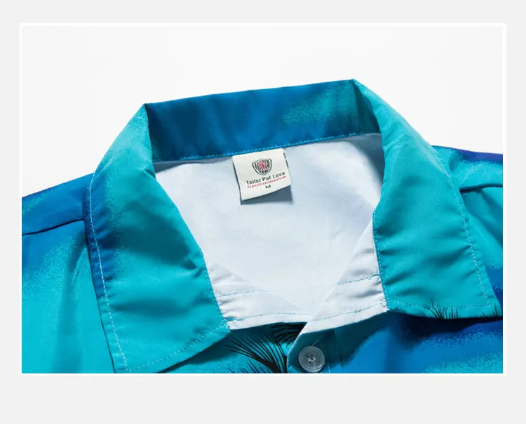 Индивидуальные Pal Love мужские Гавайские рубашки мужские повседневные Camisa Masculina с принтом Мужские Пляжные рубашки с коротким рукавом