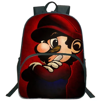 

16 Inch Mochila Children Super Mario Smash Bros School Bags Kids Cartoon Anime Print Large Primary Bookbags Boy Girl Backpack