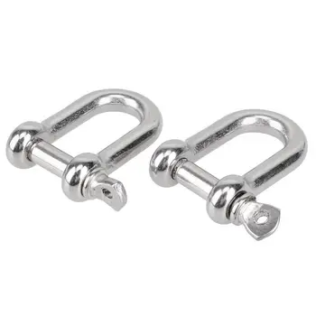 

304 Stainless Steel Screw Pin D Style Chain Dee Shackle 4mm for Rigging M4 Pack Of 2
