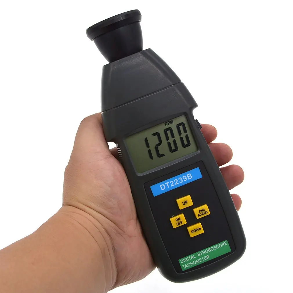 DT2239B цифровой LCD Бесконтактный флэш стробоскоп Тахометр фотоэлектрический