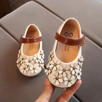 

Baby Girl Princess Flat Garden Shoes Children Kid Girls Flower Peas Shoes Student Single Dance Princess Shoes*