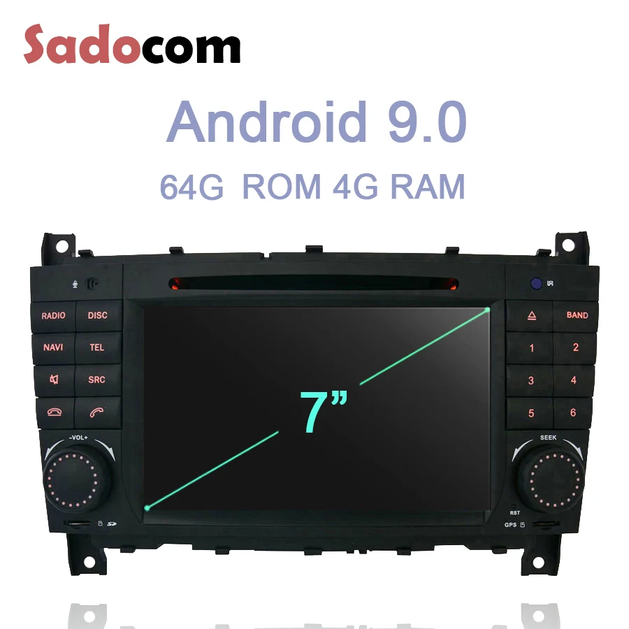 Flash Deal IPS 2 din Android 9.0 Car DVD player 8 Core 64GB ROM 4GB RAM Bluetooth 4.0 GDS autoradio For Benz W203 W209 W219 2004 - 2011 0