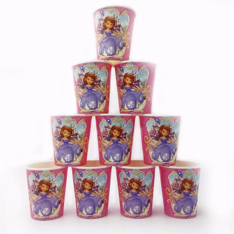 82 шт. Детские тарелки принцессы Софии для вечеринки на день рождения, чашки, украшения, принадлежности для тематической вечеринки принцессы Софии, детский набор для вечеринки на день рождения