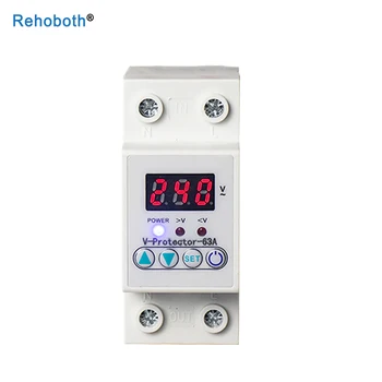 

40A 63A automatic reconnect over voltage under voltage protection protective device relay with Voltmeter voltage monitor